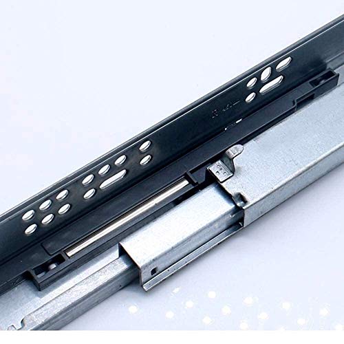 Drawer Slide Furniture Full Extension Drawer Runner Slides,Drawer Bottom Slide, Hidden, Three-Section Guide Rail, Damping Buffer, Push and Pull is Smooth and No Noise, One Pair Contains Two (35cm)
