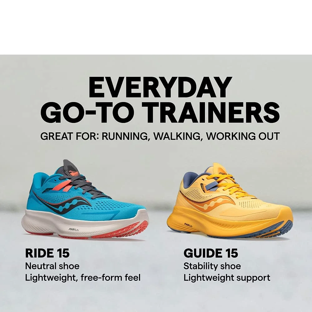 Saucony Women's Ride 15 Running Shoe, Prospect Glass, 10