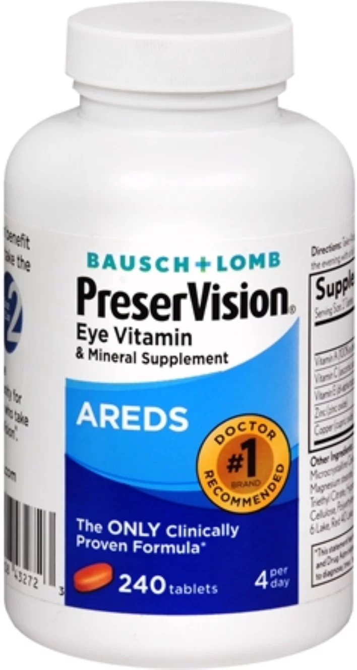 Bausch & Lomb Ocuvite PreserVision Tablets 240 Tablets (Pack of 2)