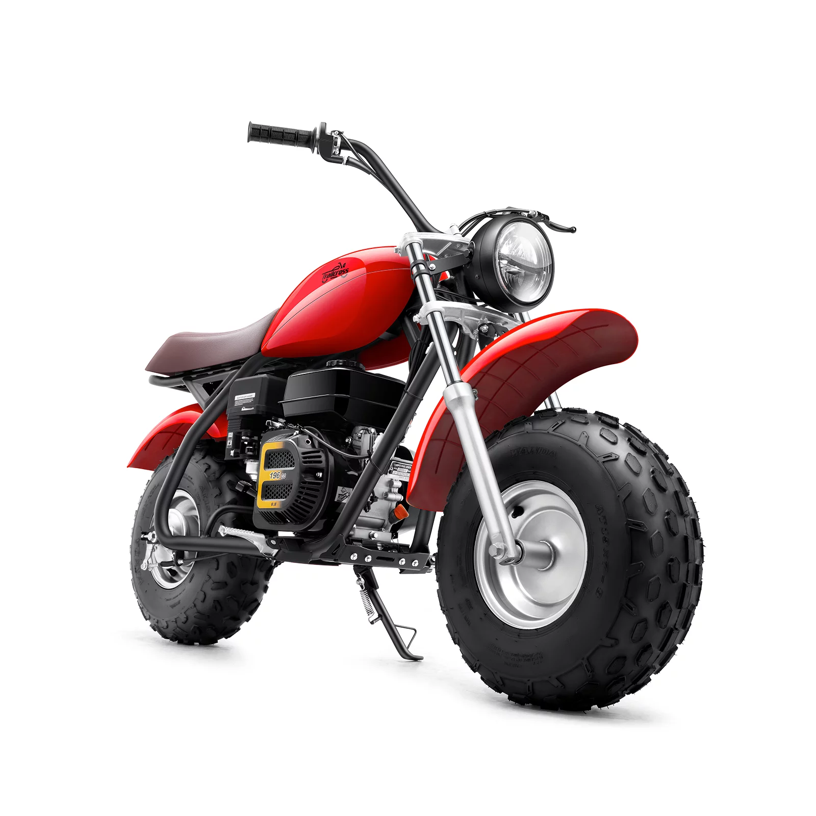 Seangles Off Road 196cc Mini Bike Gas Power Trail Bike Dirt Bike for Kids Youths Adults, Tested and Fully Assembled (Red)