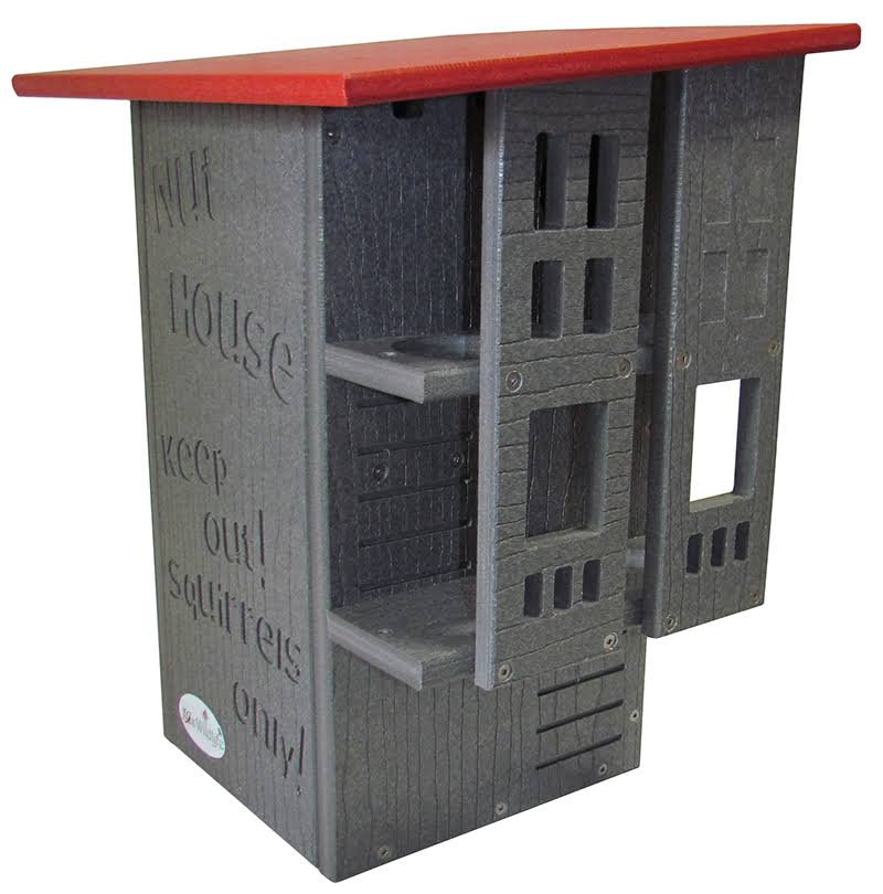 JCS wildlife Ultimate Squirrel House Nesting Box Gray/Cardinal Red