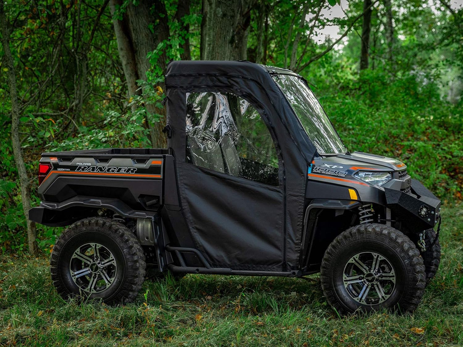SuperATV Soft Cab Enclosure Doors for Polaris Ranger XP 900 (See Fitment) - 1 Pair of Front Doors - Resistant to Punctures and Tears - Protection from UV-Rays - Waterproof - Doors Unzip and Buckle