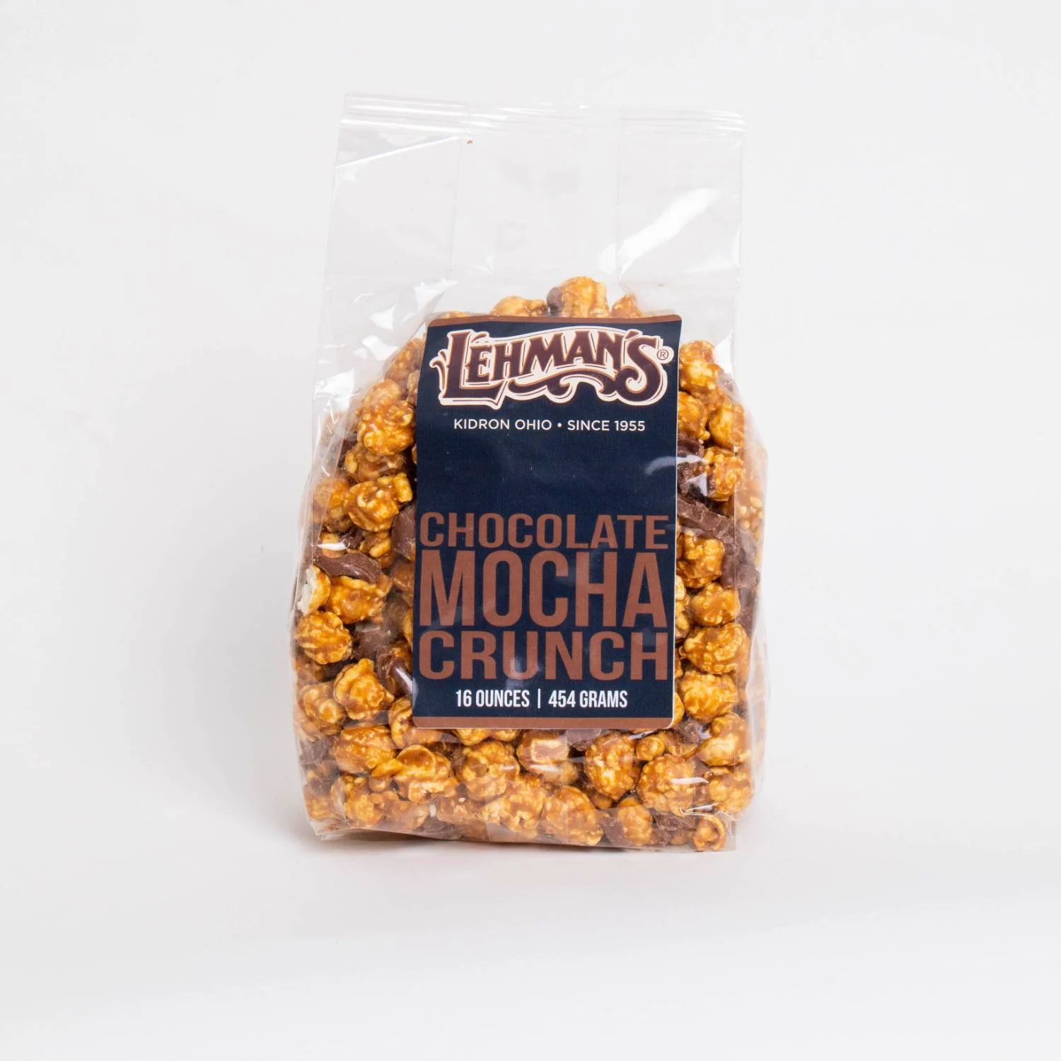 South Bend Chocolate Company Caramel Popcorn Snack Mix, 1 lb bag, Crunchy Popped Corn Treat, Chocolate Mocha Flavor