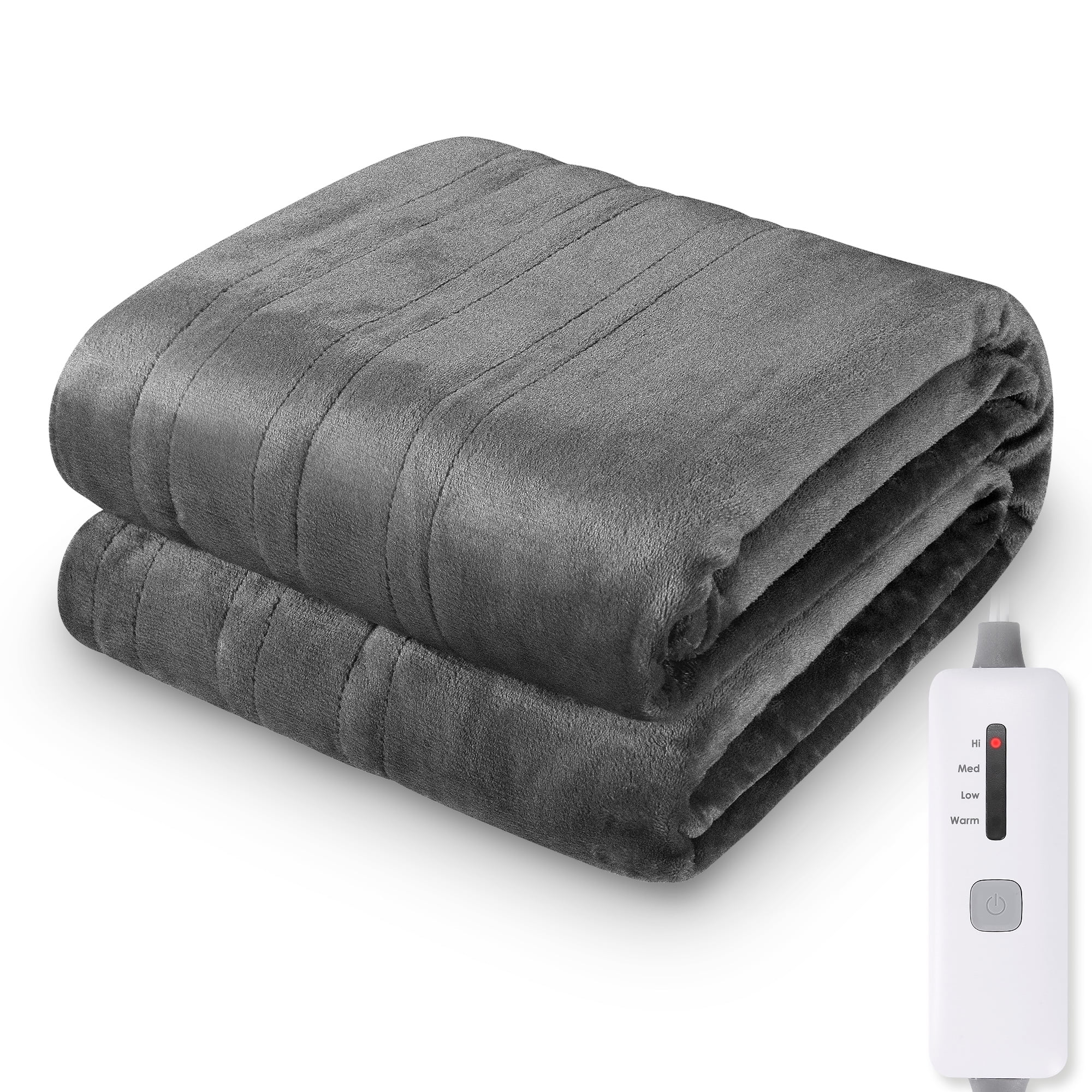 MARNUR Electric Blanket 72'' x 84'' Full Size Heated Blanket with 4 Heating Levels, 10H Auto-off, Machine Washable - Gray