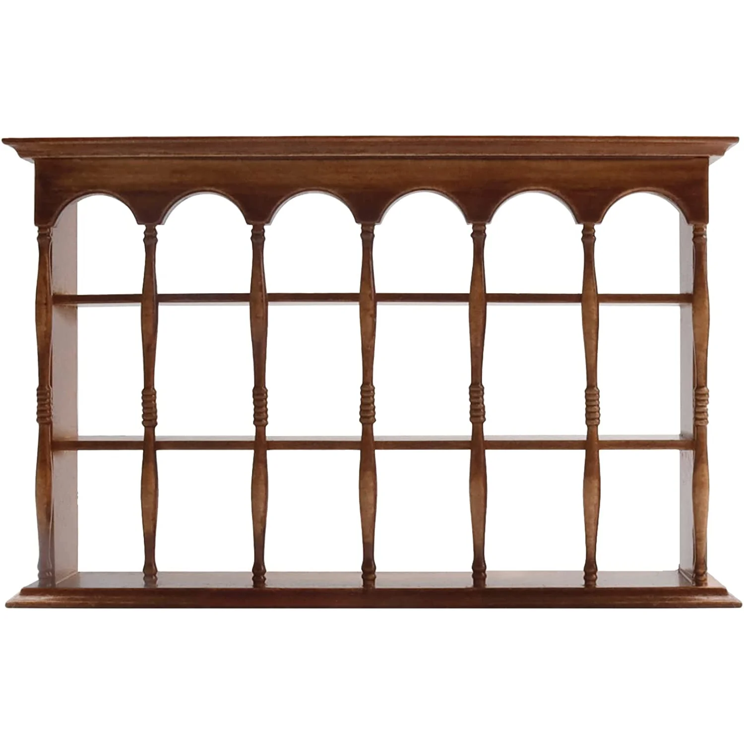 Holzlrgus Miniature Wooden Furniture Wall Cabinet Mini Cupboard Bookshelf 1:6 Scale Kitchen Living Room Storage Shelf (Walnut Color)