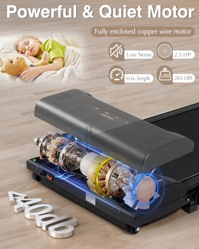 Walking Pad, 3 in 1 Foldable Treadmill, 265 lbs Capacity Walking Pad, 2.5HP Under Desk Treadmill, Folding Treadmill for Home Office with Remote Control