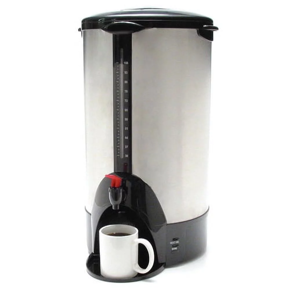 Coffee Pro 100-cup Commercial Urn/Coffeemaker 100 Cup(s) - Multi-serve - Stainless Steel - Stainless Steel, Glass, Plastic
