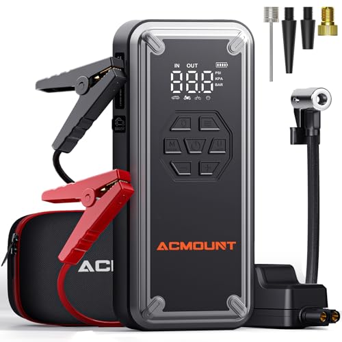 Jump Starter, 3000A Car Jump Starter with Tire Inflator Portable Air Compressor, 150PSI Tire Inflator with LCD Display, 12V Car Battery Booster Pack for Up to 9.0 Gas/8.0L Diesel, LED Light