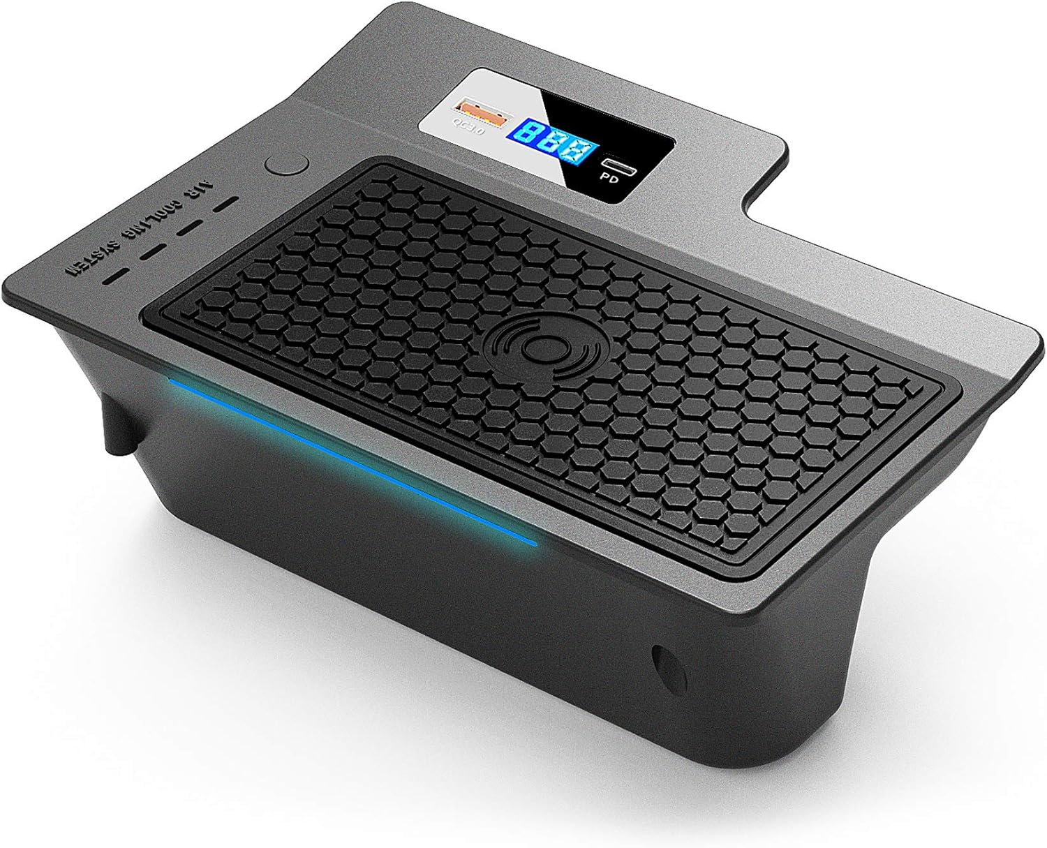 Wireless Charger, Fit for Honda CRV 2019 2018 2017, 36W Cell Phone Automobile Wireless Charging Devices Center Console Holder Storage Box Interior Accessory, with 3.0 USB Port and Type-C USB-Black Pack of 2