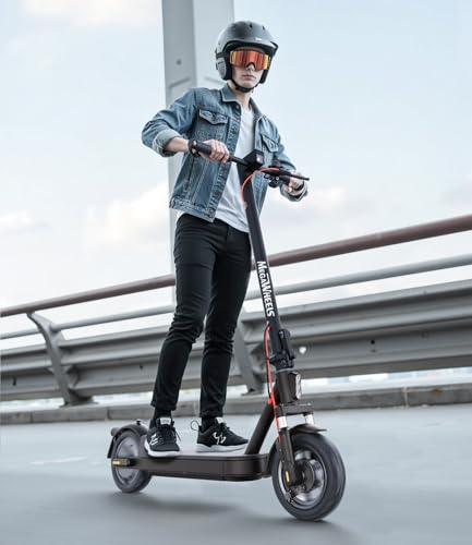 MEGAWHEELS Electric Scooter for Adults, 14/19/28 Miles Long Range,15.5/20 Mph Top Speed, Front Dual Supsension Electric Scooter with Cruise Control, Dual Braking Systems Escooter for Adults and Teens