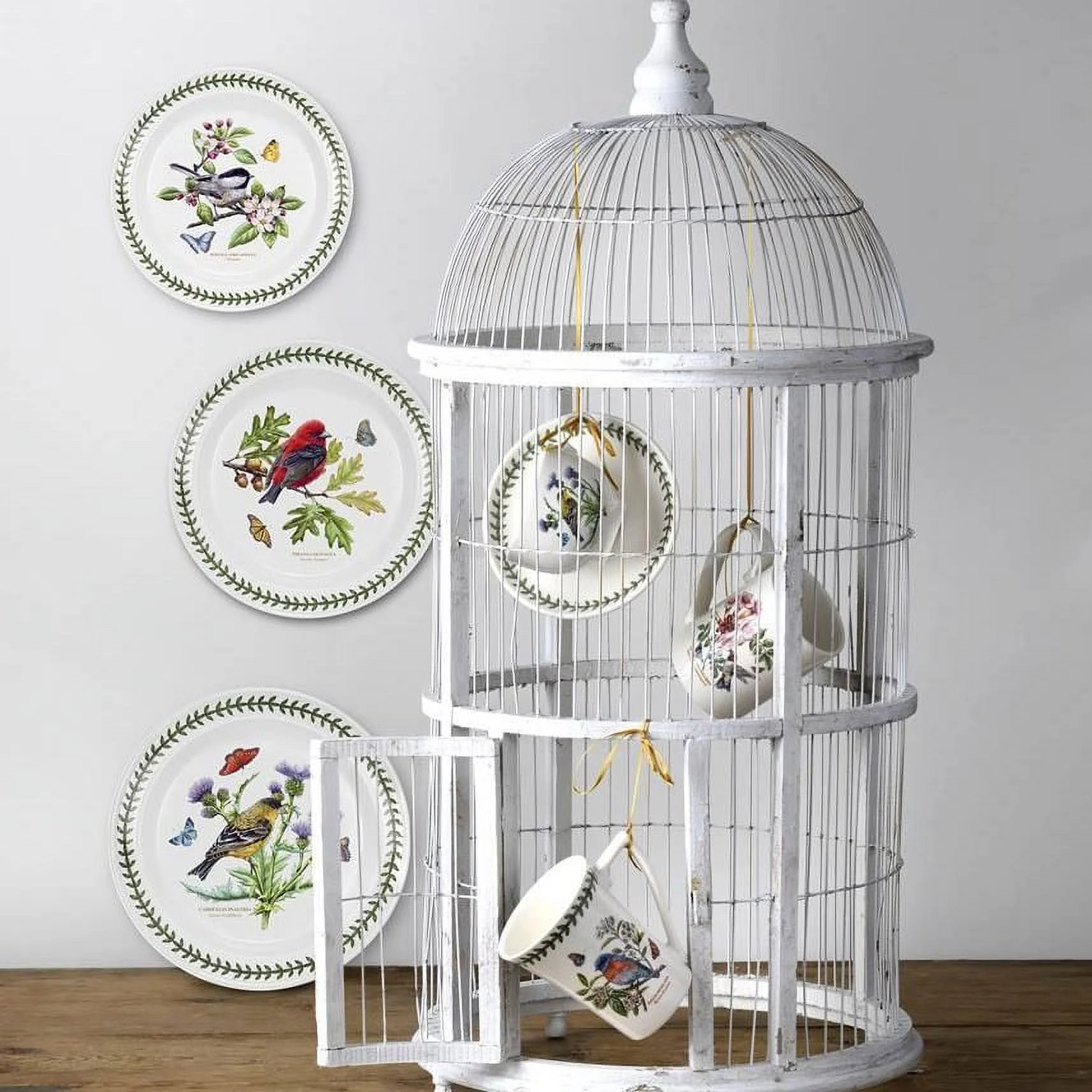 Portmeirion Botanic Garden Birds Dinner Plate 10.5 Inch, Ruby Hummingbird