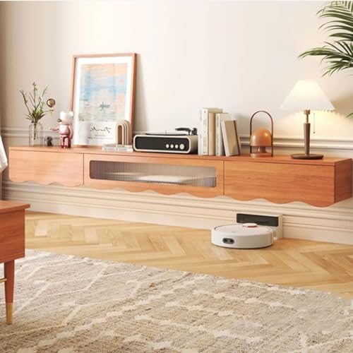 TV stand, Household Floating TV Stand, Wall Mounted Entertainment Center and Cabinet Shelf, TV Console with Storage, Media Console for DVD Player, Space-Saving Under TV Shelf for Bedroom, Living Room