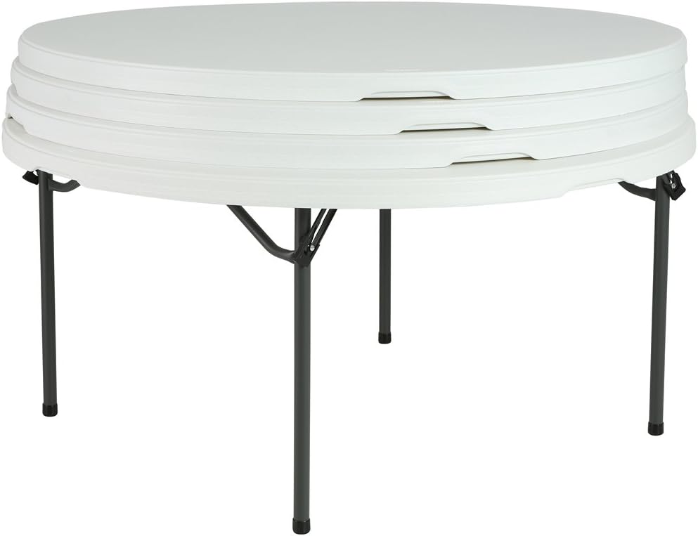 Lifetime 4 60-Inch Round Folding Tables with 32 Folding Chairs - White Granite