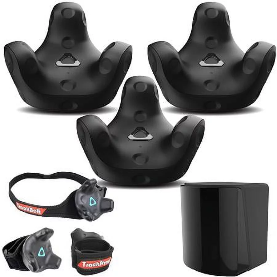 3 Pack VIVE Tracker (3.0) - with HTC VIVE SteamVR Base Station 2.0 for VIVE Pro, Rebuff TrackBelt + 2 TrackStraps Full Body Tracking VR Bundle
