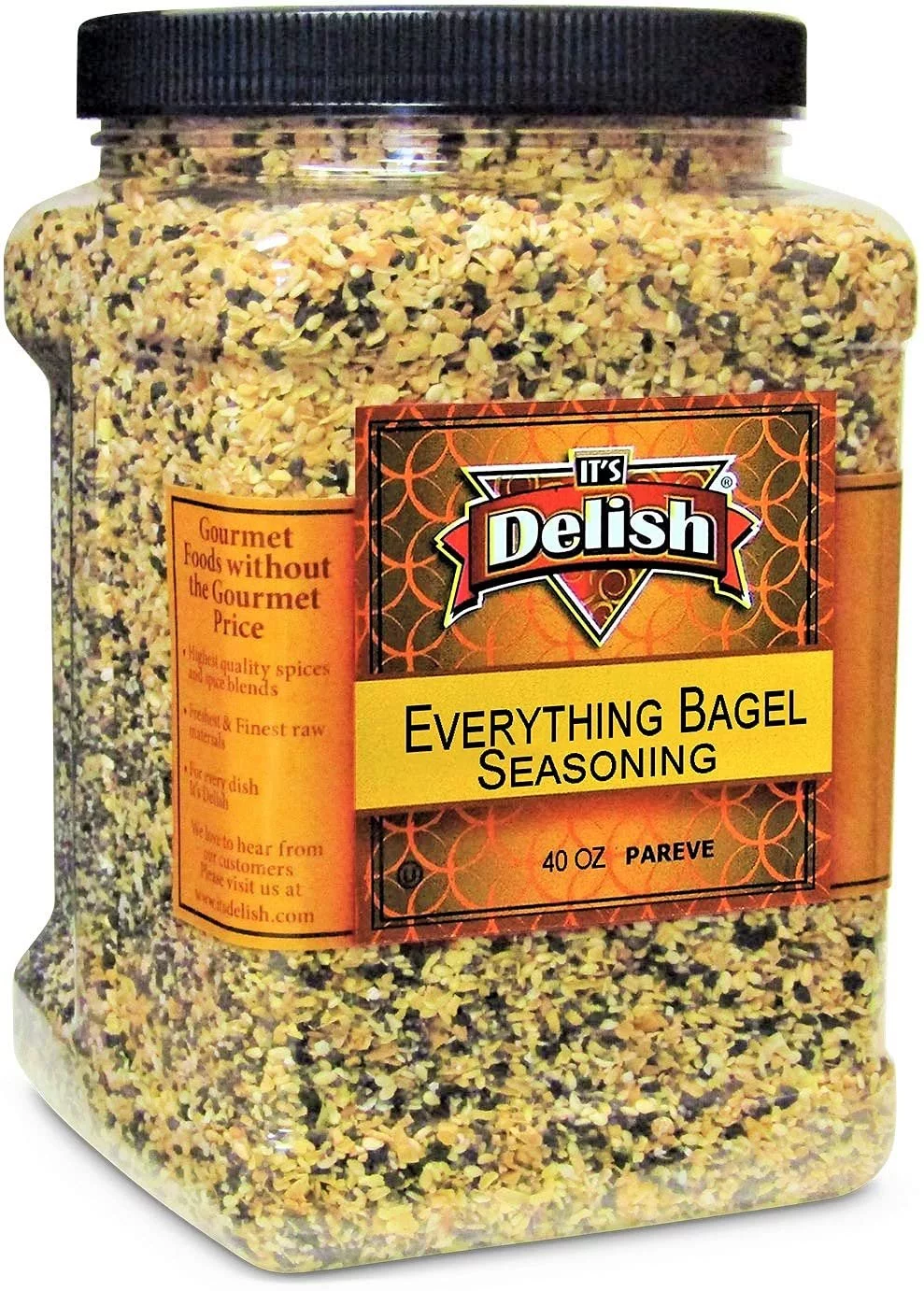 Everything Bagel Seasoning Blend by It's Delish, 40 OZ 2.5 lbs Jumbo Container  Premium All Natural Bagel Spice Seasoning Mix With Salt for Bagels, Buns, Bread, Salad Topping Seasonings for Food...