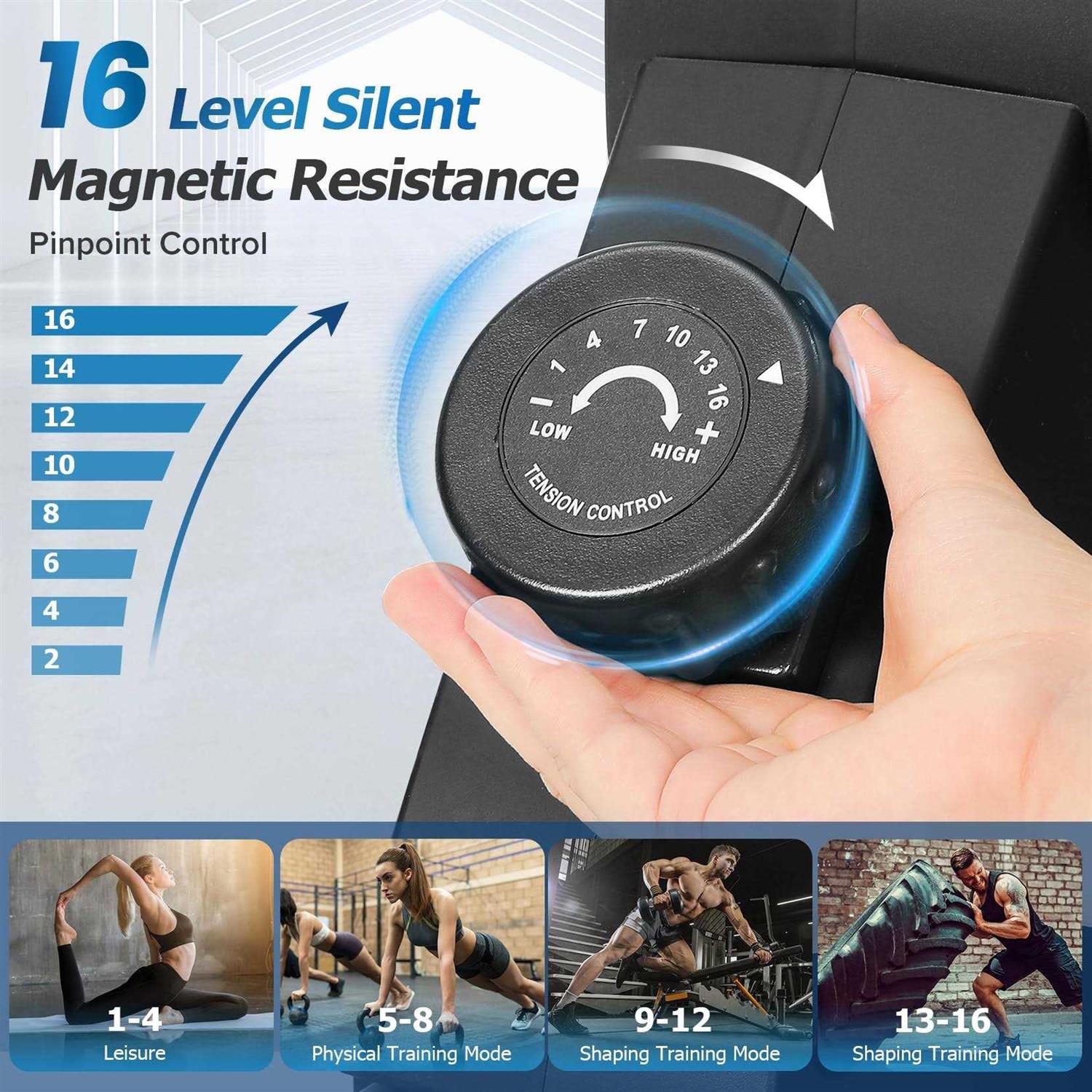 Rowing Machine, Dripex Magnetic Rower with Aluminum Slide Rail, Lcd Monitor, Rowing Machine For Home Use And Cardio - Sports Supplies Online Store