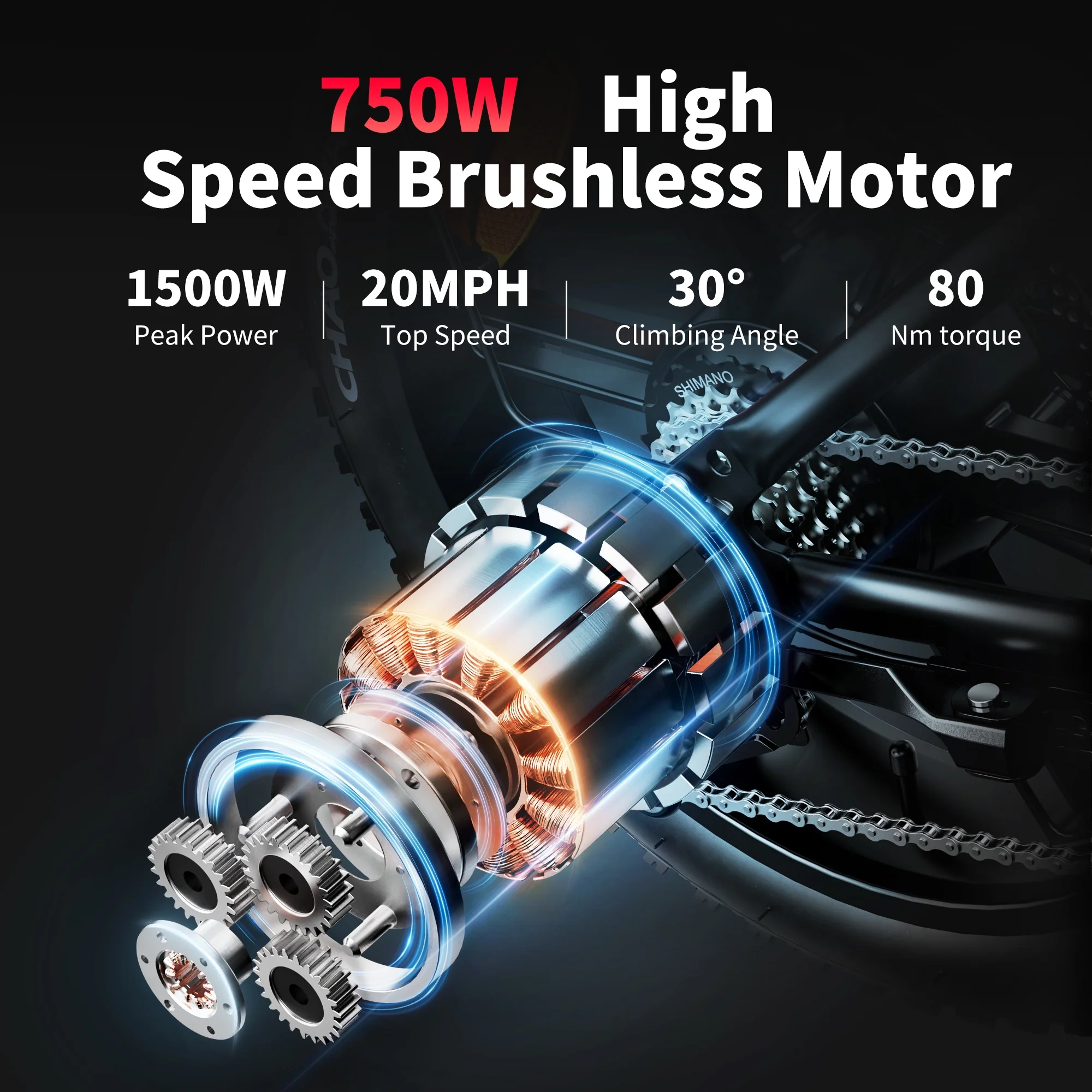 AMYET G60 Electric Bike for Adults,750W Ebike with 48V20Ah Removable Battery,20MPH &70 Miles 7 Speed Gears,20