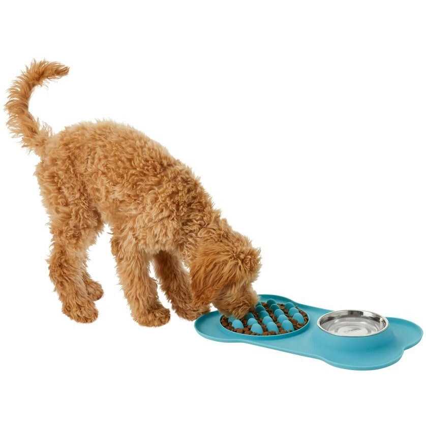 Frisco Silicone Slow Feeder Mat with Stainless Steel Bowl - Pet Supplies online store