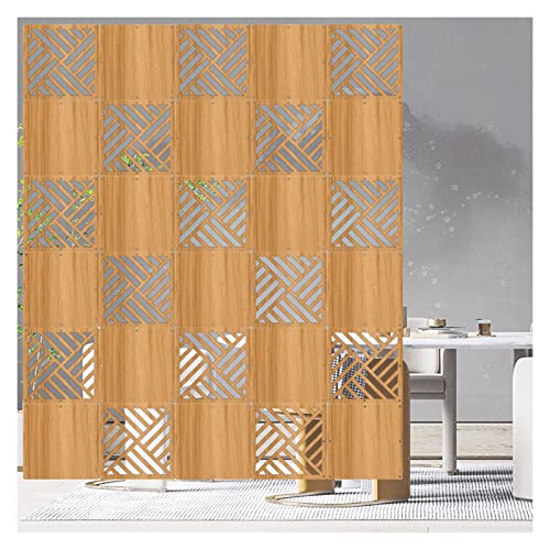 Hanging Room Divider, Office Waterproof Wood Plastic Partitions Screen, Hollow Out Design Decoration DIY Panel for Study Hotel Reception Room (Color : Wood color-29cm, Size : 2pcs)