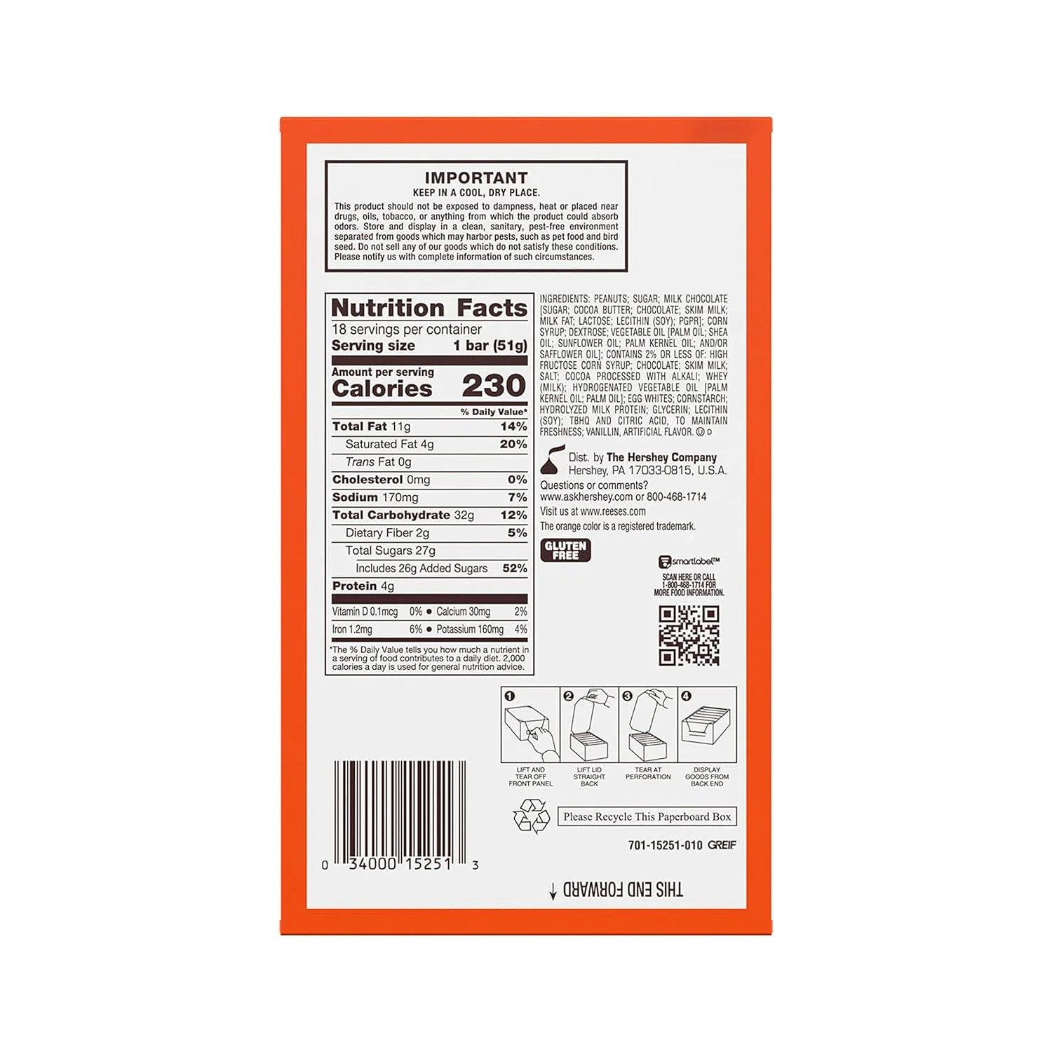 8 pack of REESE'S FAST BREAK Peanut Butter Nougat Candy Bars- A Tasty Treat | 1.8 oz | RADYAN