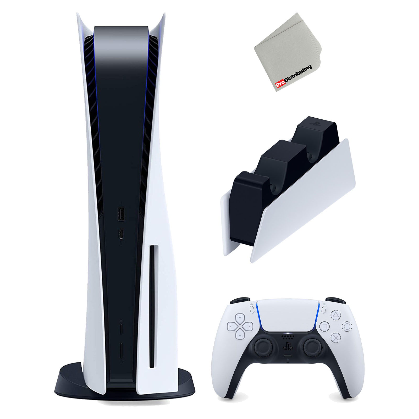 Sony Playstation 5 Disc Version Console (Japan Import) with DualSense Charging Station and Microfiber Cloth