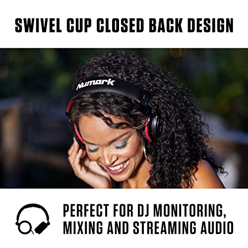 DJ Controller Bundle - USB DJ Set with Party Lights, 2 Decks, DJ Mixer, Audio Interface and DJ Headphones - Numark Party Mix II and HF175