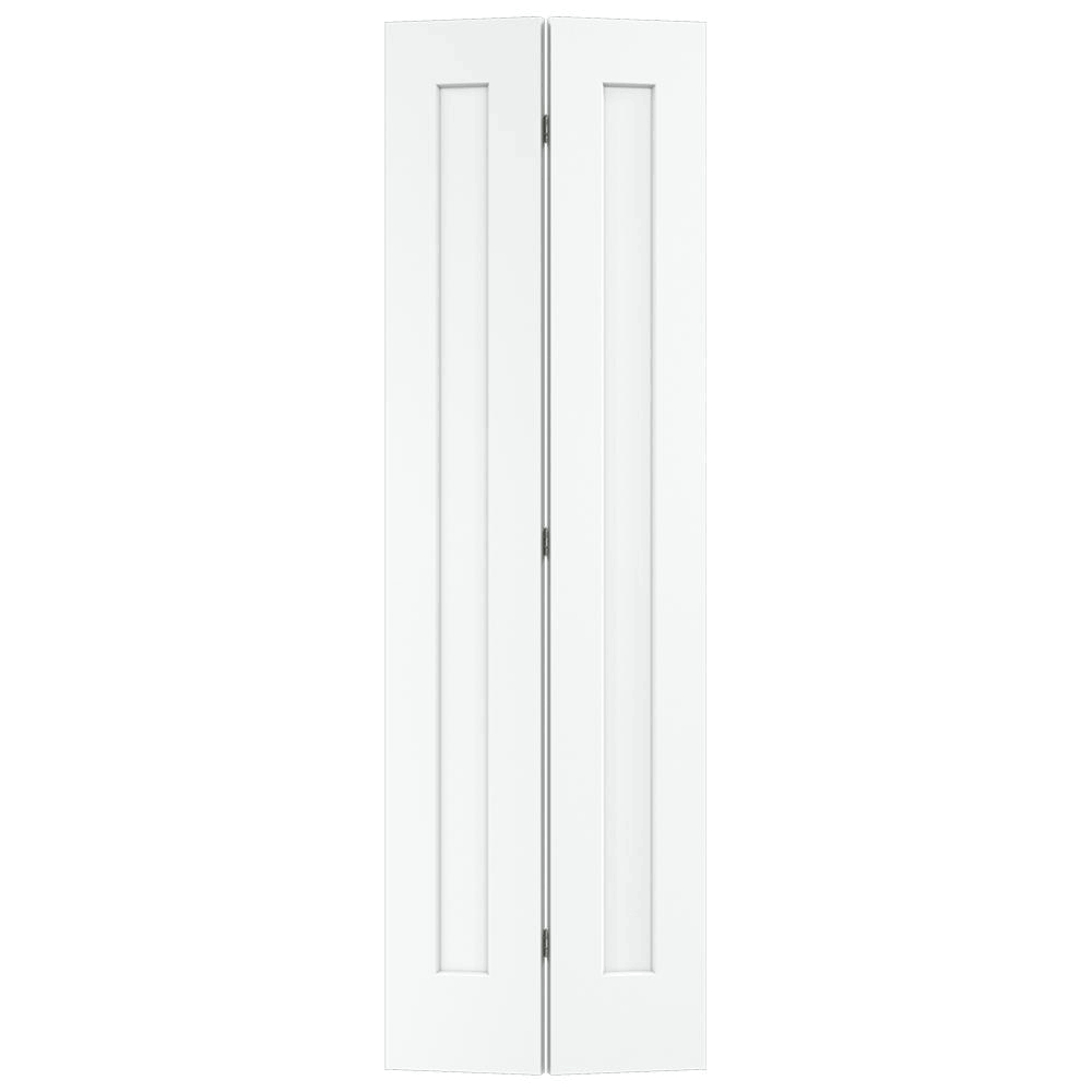 JELD-WEN 24 in. x 80 in. Madison White Painted Smooth Molded Composite MDF Closet Bi-Fold Door