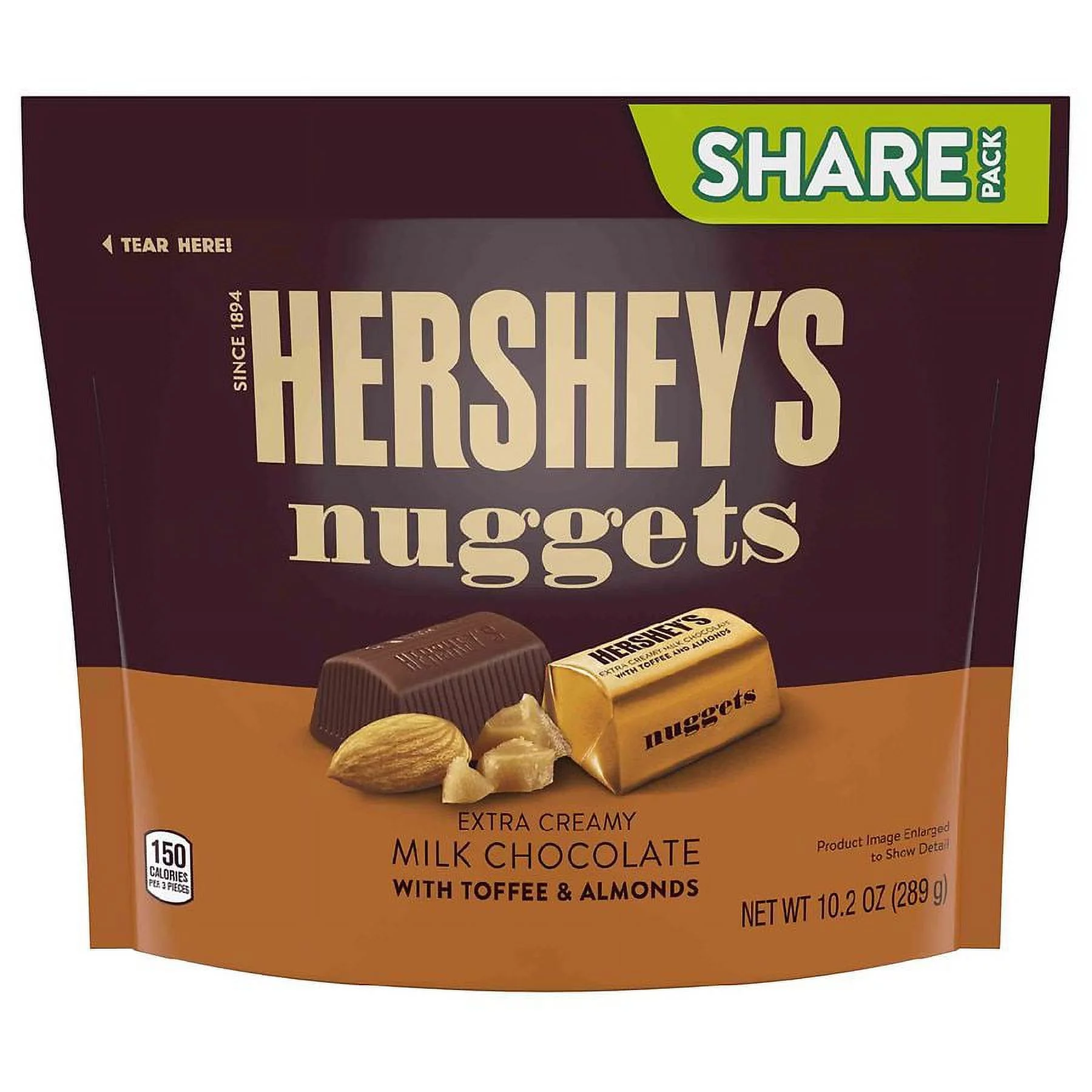 Hershey's Nuggets Extra Creamy Milk Chocolate with Toffee and Almonds Candy10.2oz - Curated Treasures Market