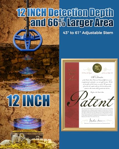 Metal Detector for Adults (German Patent 2024) - Professional Gold and Silver Detector with LCD Display, High Accuracy Waterproof Pinpoint 5 Modes, 10