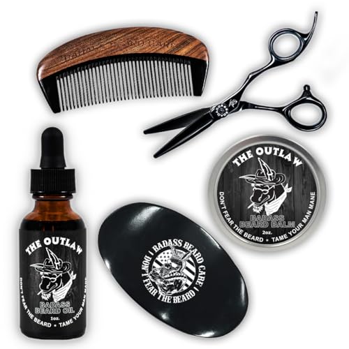 Badass Beard Care Trial Kit For Men - 8 Packs, Trial Sizes of Beard Balm & Beard Oil