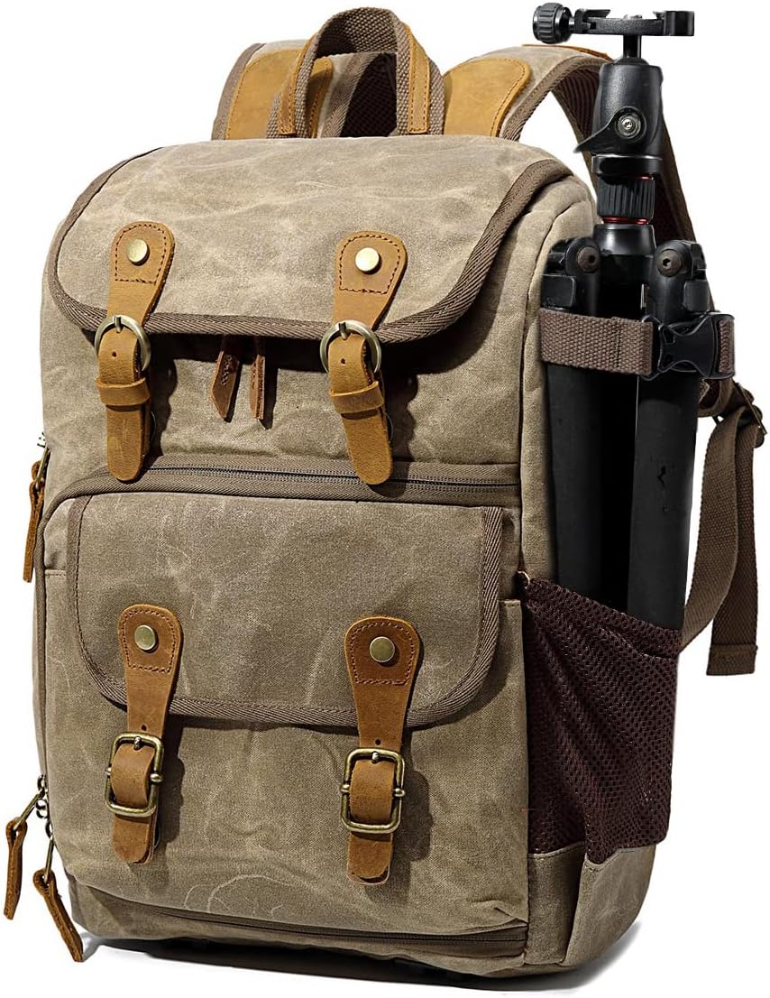 Camera Backpack DSLR Bakpack Waterproof Vintage by G-raphy for DSLR SLR Cameras,Laptops,Lenses and Tripod