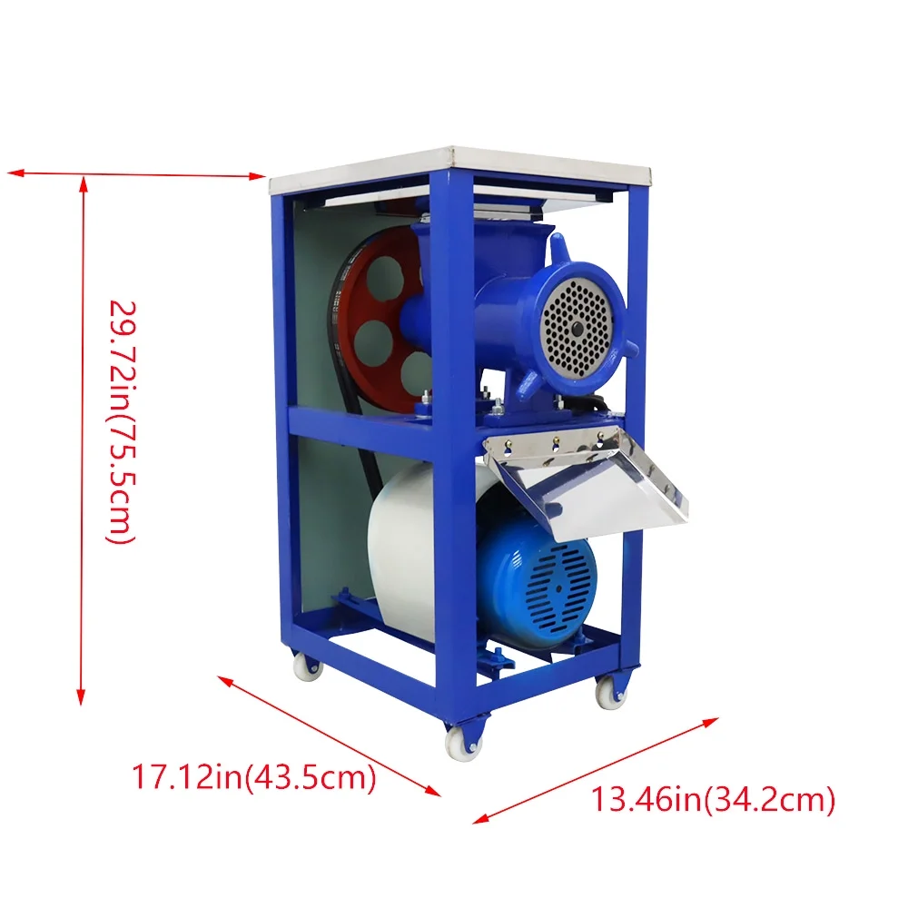 INTBUYING Electric Bone Crusher Meat Fish Chicken Bones Grinder Crusher Mincer Feed Processer 220V 2.2KW