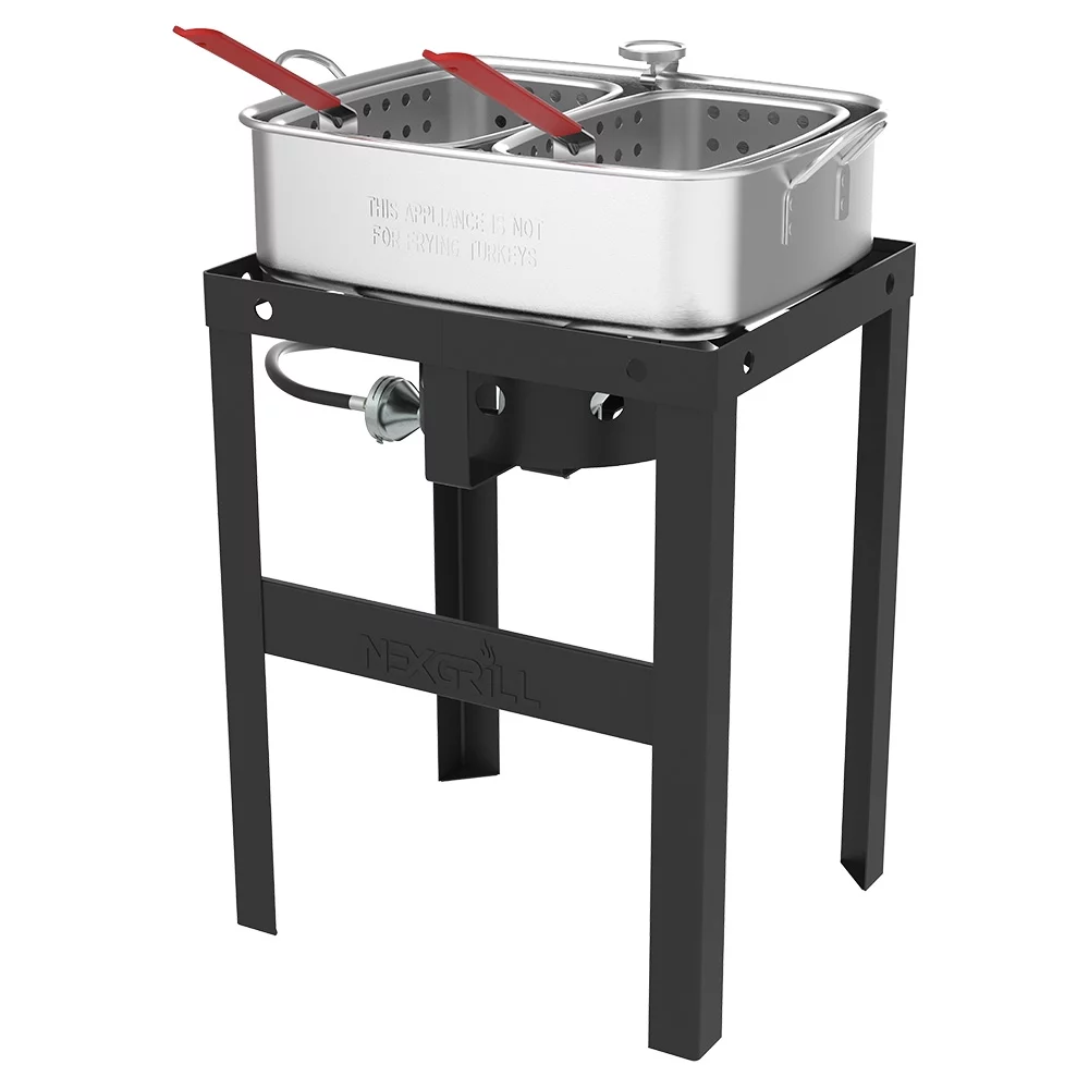 Nexgrill 18 Qt. Aluminum Fish Fryer w/ Double Basket, Perfect Outdoor Deep Fryer, Boiler, & Portable Cooker