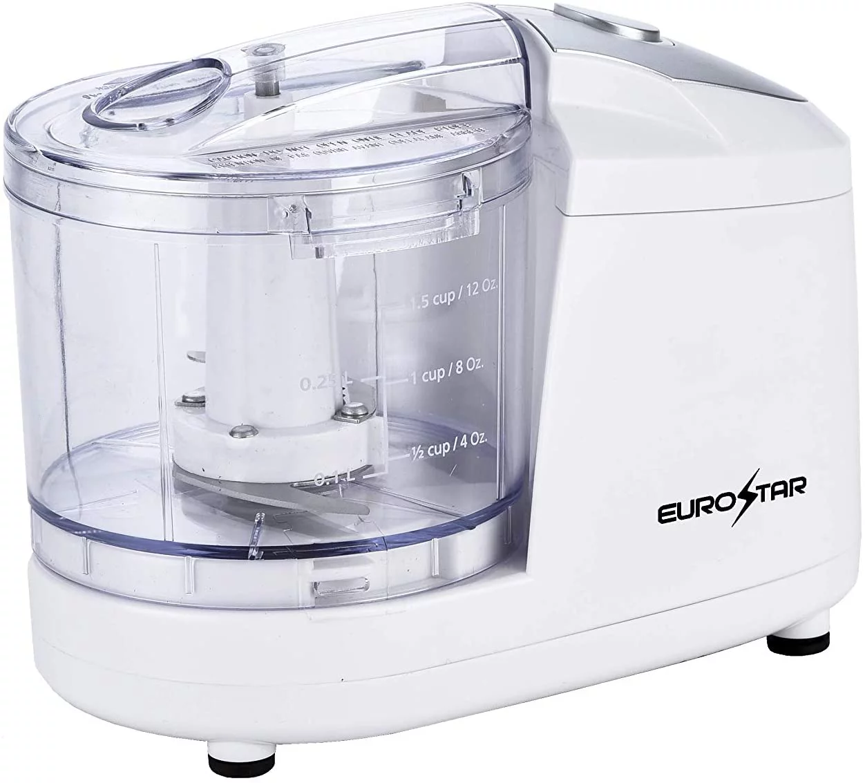 EUROSTAR 1.5 Cup One Touch Electric Mini Food Chopper (White)