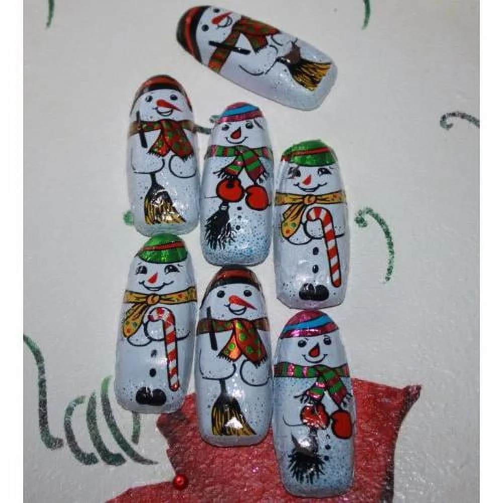 8 Oz Of Christmas Chocolate Snowmen Wrapped In Colorful Italian - 25 Pieces Of Snowman Premium Milk Chocolate