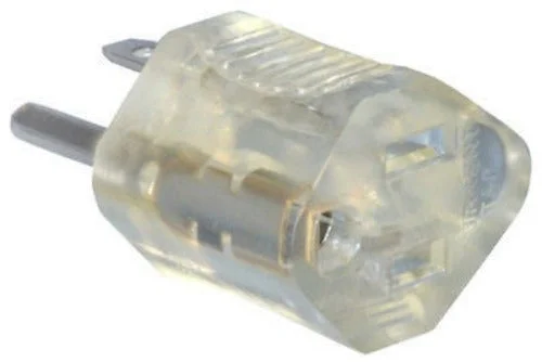Pt Ho Wah 09907ME 15A Clear Lighted End Electrical Plug Grounding Adapter - Quantity of 48