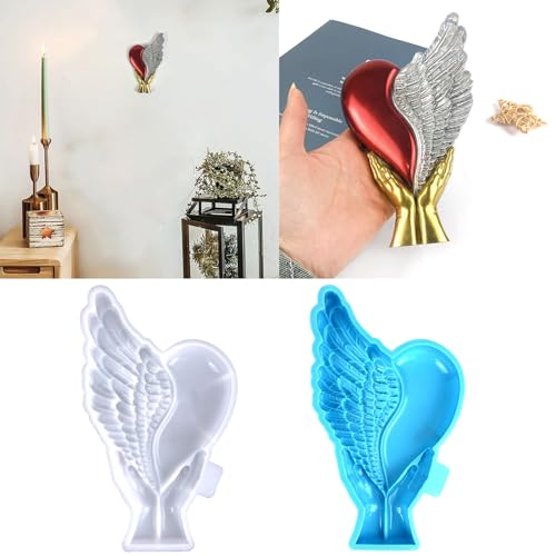 Holding Wing Heart Silicone Molds Epoxy Resin Mold Decoration Mold Table Ornament Making Tool for Making Crafts