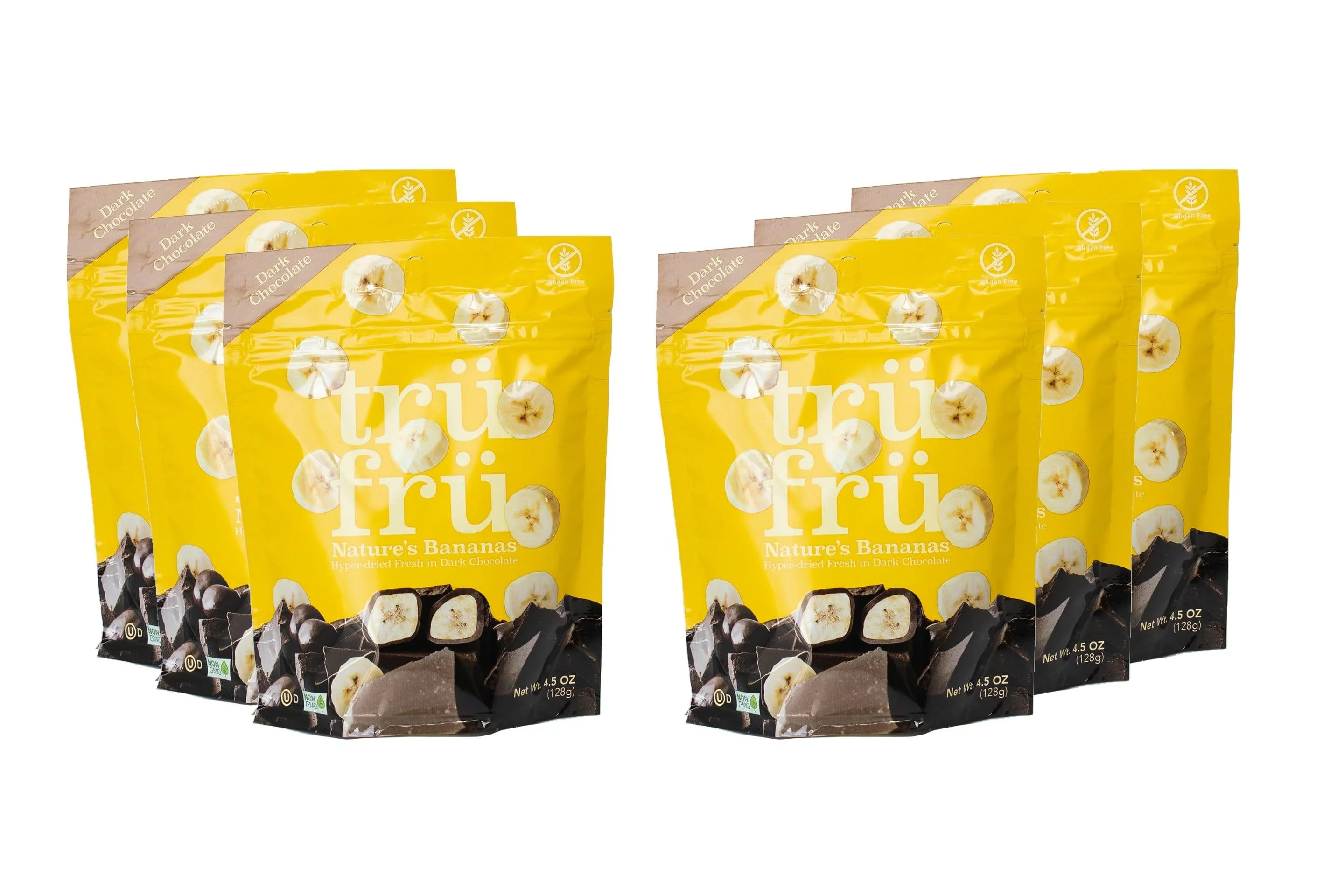 (Price/Case)Tru Fru Grab & Share 105 Hyper-Dried Real Banana In Dark Chocolate 6-4.5 ounce