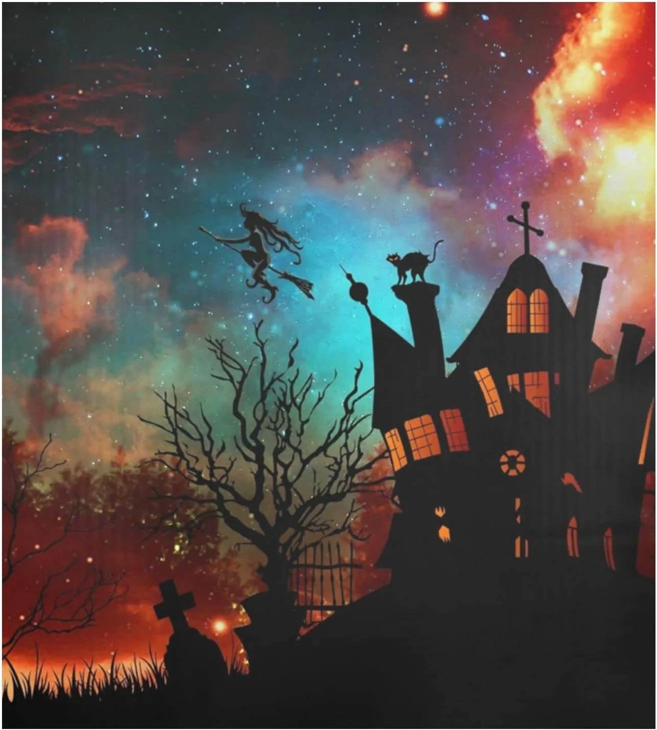 Coolnut Halloween Witch Castle Dishwasher Magnet Cover,Reusable Fridge Panel Decal with Magnetic Stickers for Kitchen Appliance Home Decor, 23