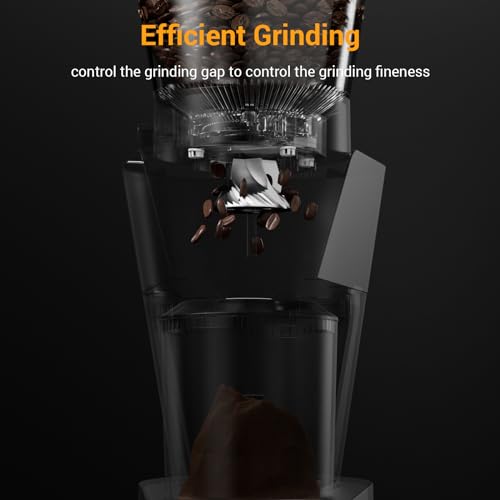 Ollygrin Electric Conical Burr Coffee Grinder, Coffee Bean Grinder Stainless Steel with Digital Timer Display, Coffee Bean Burr Mill Grinder with 30 Precise Grind Settings 12 Cups SilverV02S