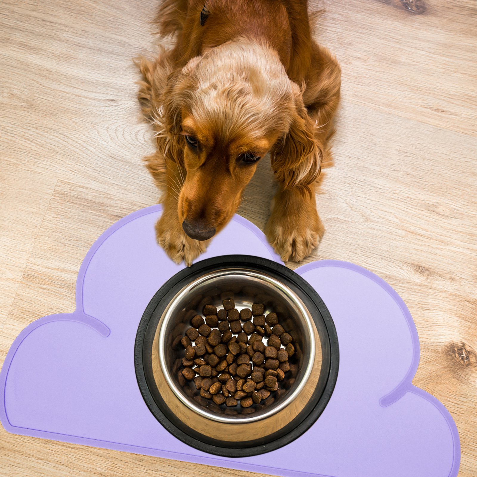 2 for Dog Bowls Silicone Pet Placemat Food Dish Child