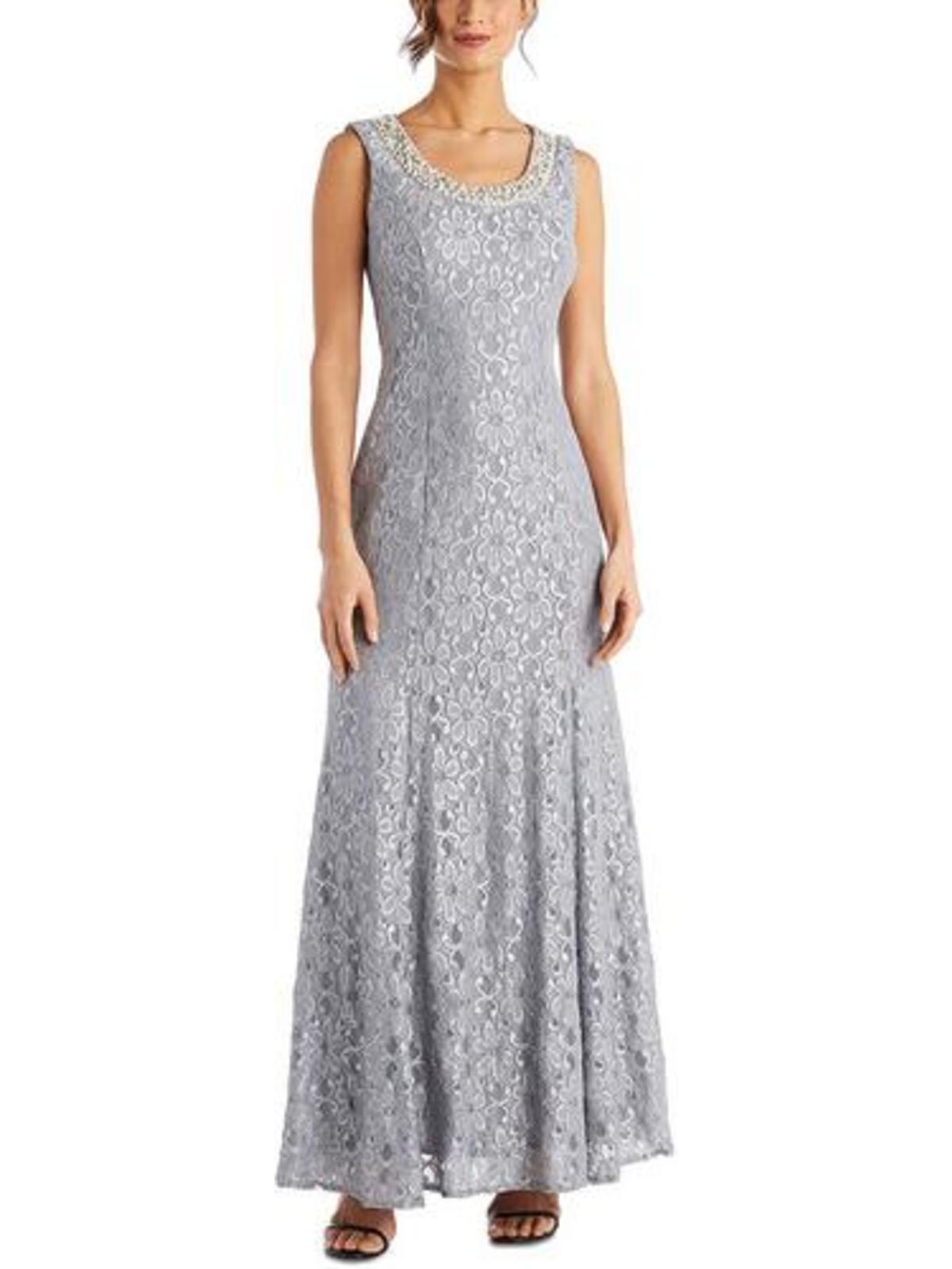 R&M Richards Womens Lace Embellished Evening Dress