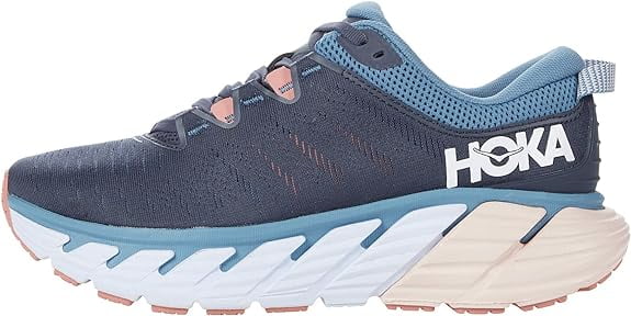 HOKA ONE ONE Womens Gaviota 3 Textile Synthetic Ombre Blue Rosette Trainers 7 US