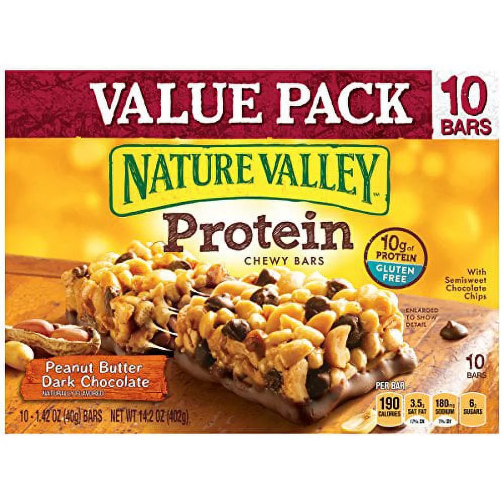 Nature Valley Peanut Butter Dark Chocolate Protein Chewy Bars - 14.2oz (Pack of 4)