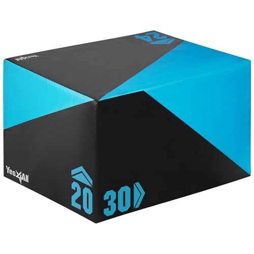 Yes4All 3 in 1 Foam Plyometric Jump Box Jump Training & Conditioning-Plyo Jump Box for Jump Training Fitness Workout Exercise - Heavy - 20x24x30