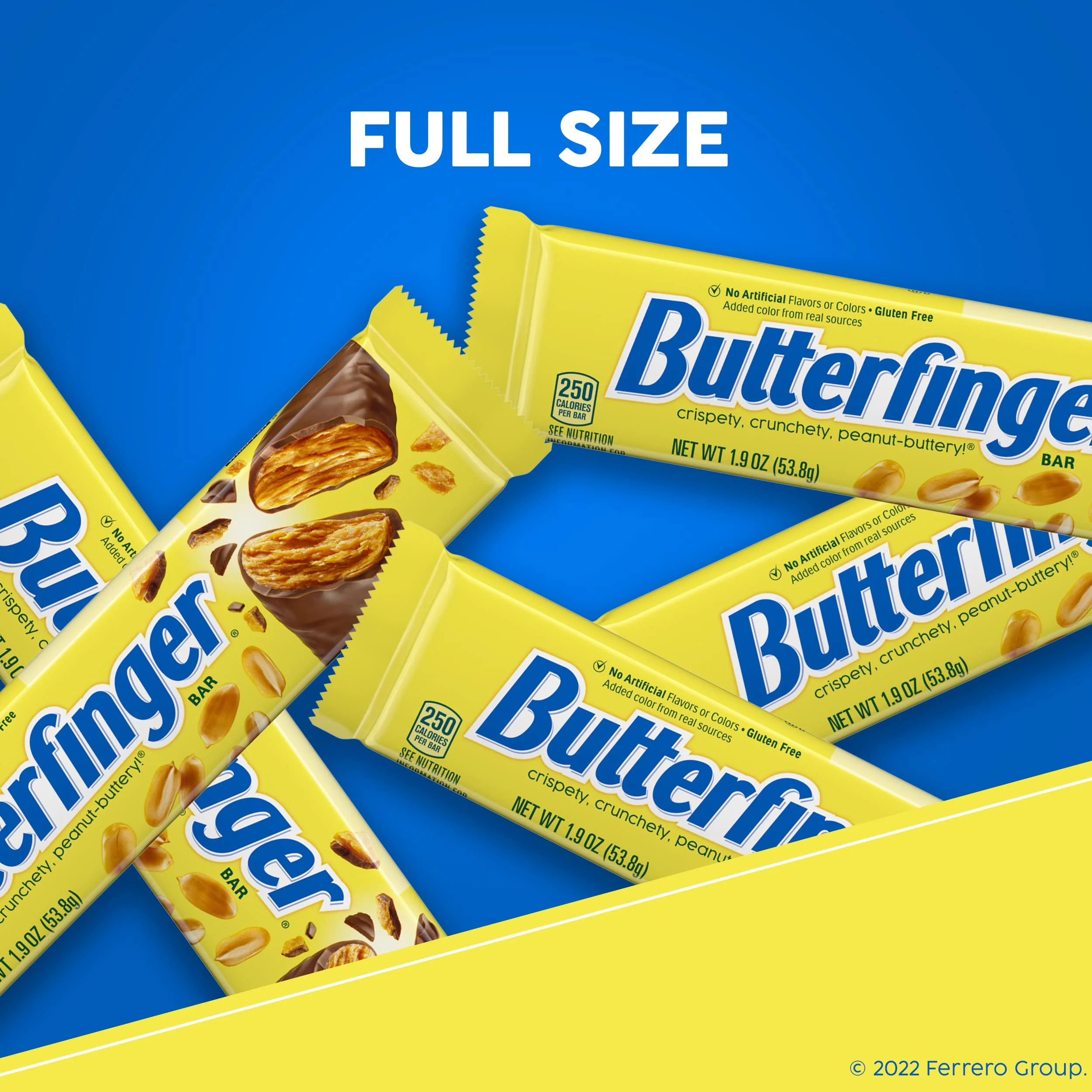 Butterfinger, Bulk, Chocolatey, Peanut-Buttery, Full Size Individually Wrapped Candy Bars, Valentines Day Gift, 1.9 oz Each (24 Count)