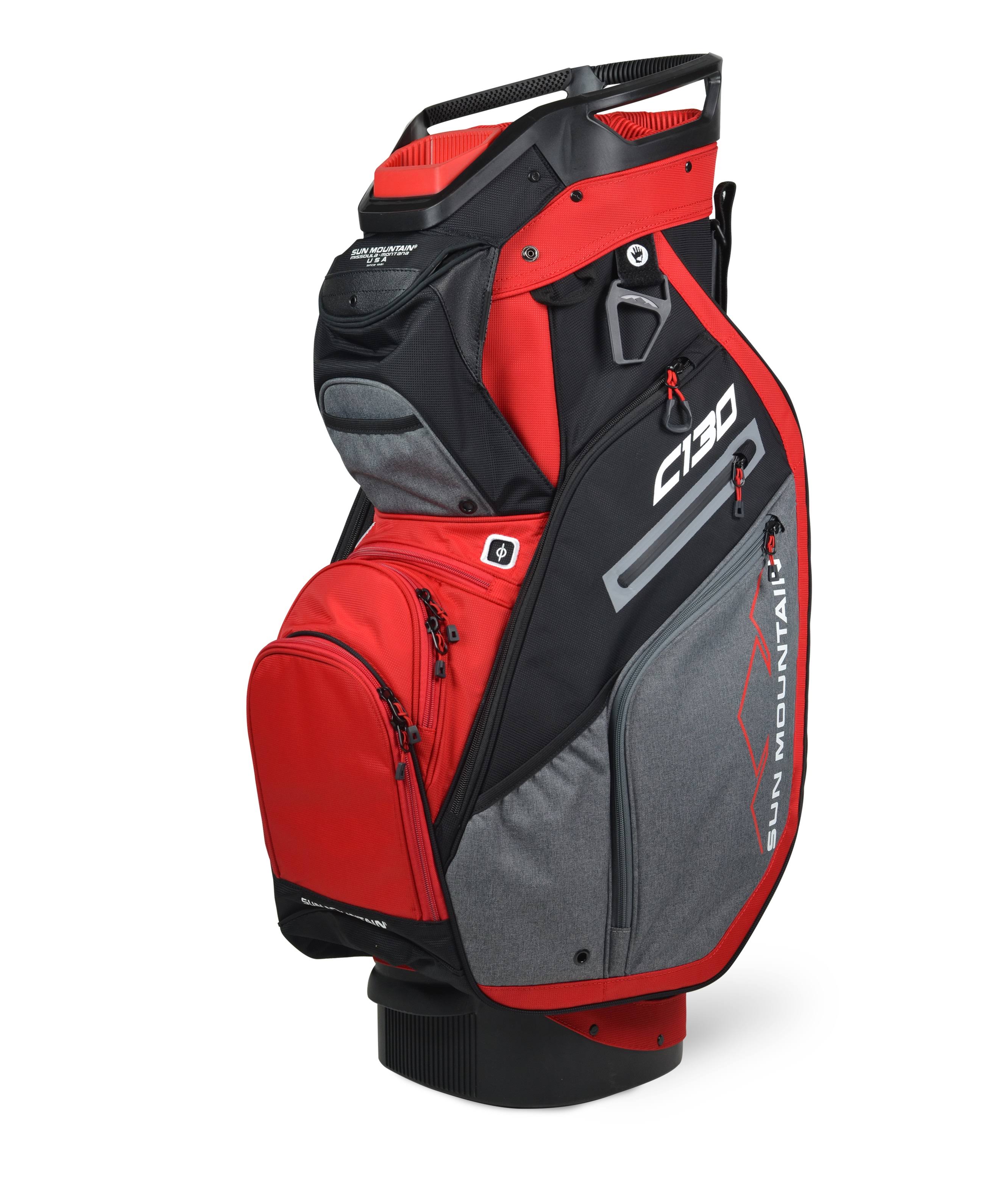 Sun Mountain C-130 Cart Bag - Carbon/Black/Red