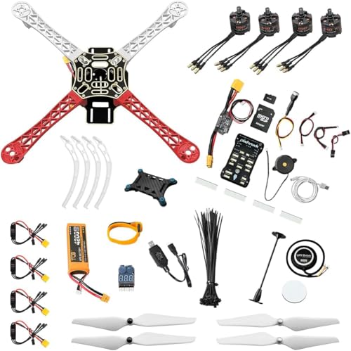 HAWK’S WORK F450 Drone Kit to build, DIY Quadcopter Set, Frame + Pixhawk + GPS + Power Module + ESC + Brushless Motor + Prop + Battery + Accessory + Guild Book & Video