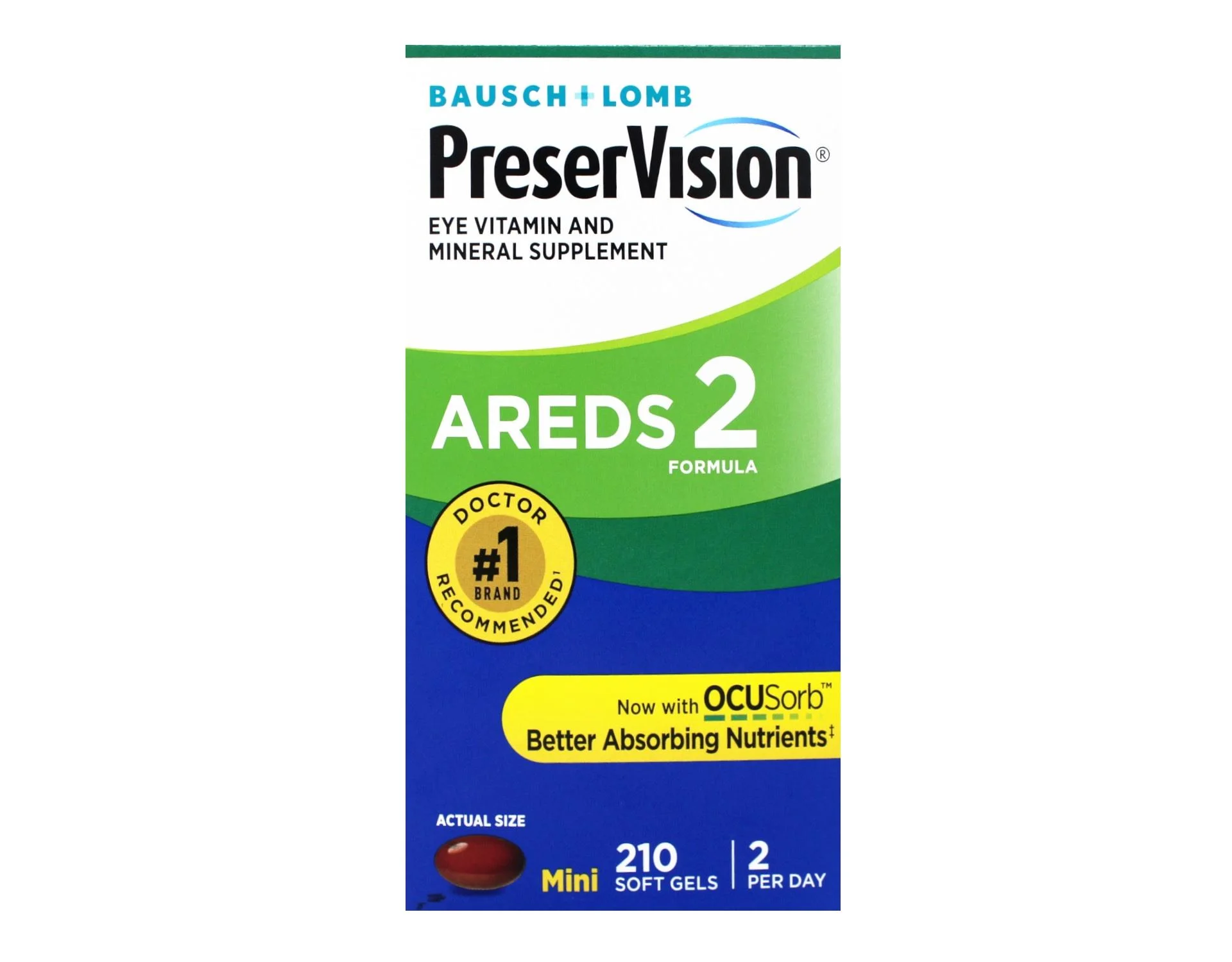 Preser-Vision AREDS 2 Vision Supplement, Lutein, Zeaxanthin, Vitamins C, E, 210 Dietary Softgels