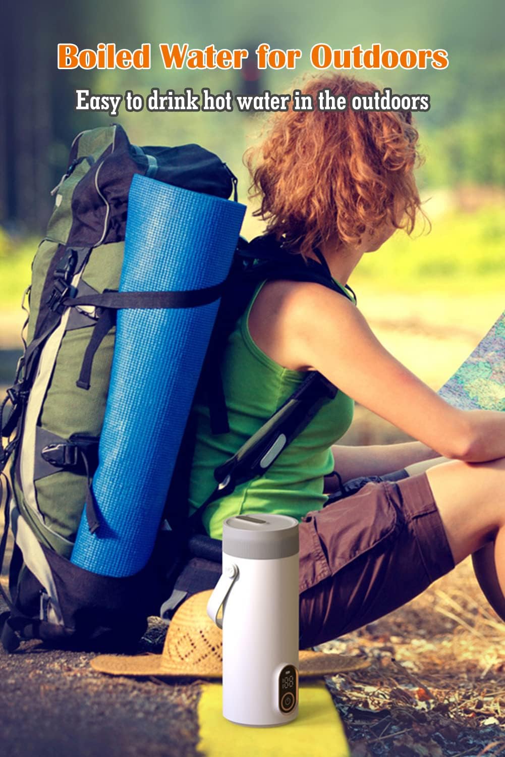 Cordless Portable Electric Kettle, 10 Minutes Fast Boiling 400ML Hot Water Boiler 304 Stainless Steel Travel Kettle with 27000mAh Rechargeable Battery for Outdoor, Road Trip, Travel